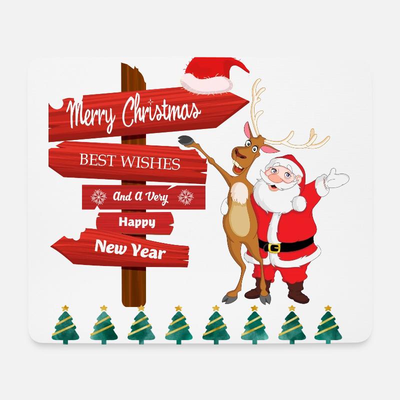 Merry Christmas Santa - Mousepad (Querformat) - Weiß