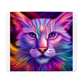 Katze in Neonfarben - Mousepad (Querformat) - Weiß - Vorne