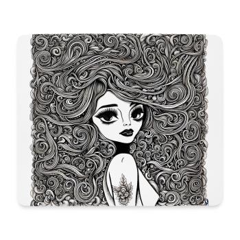 Coiffure #1 - Tapis de souris (format paysage) - blanc - Devant