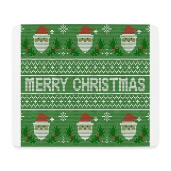 Green Ugly Sweater Christmas Santa Cluse Fun - Mouse Pad (horizontal) - white - Front