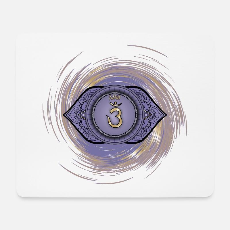 Ajna sechstes Chakra - Mousepad (Querformat) - Weiß