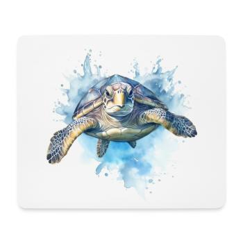 Tortue bleue - Tapis de souris (format paysage) - blanc - Devant