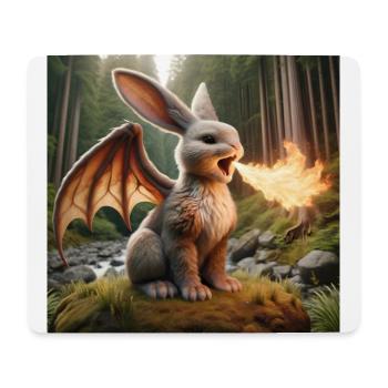 Feuerspeiender Hase Drache #19 - Mousepad (Querformat) - Weiß - Vorne