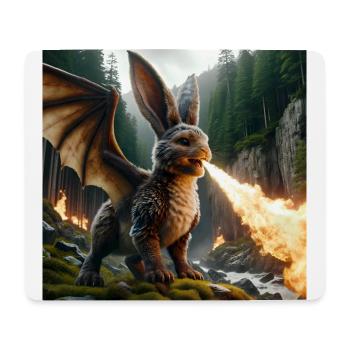 Fire Breathing Bunny Dragon #13 - Mouse Pad (horizontal) - white - Front
