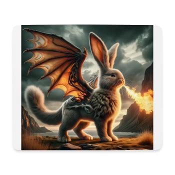 Feuerspeiender Hase Drache #03 - Mousepad (Querformat) - Weiß - Vorne
