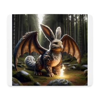 Feuerspeiender Hase Drache #15 - Mousepad (Querformat) - Weiß - Vorne