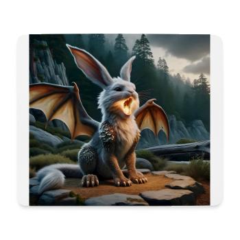 Feuerspeiender Hase Drache #20 - Mousepad (Querformat) - Weiß - Vorne