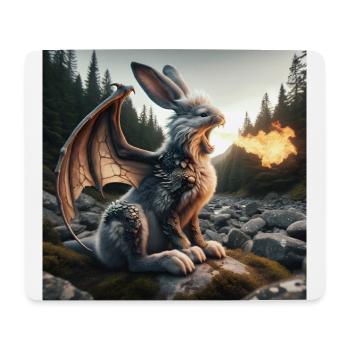 Dragon Lapin Cracheur de Feu #25 - Tapis de souris (format paysage) - blanc - Devant