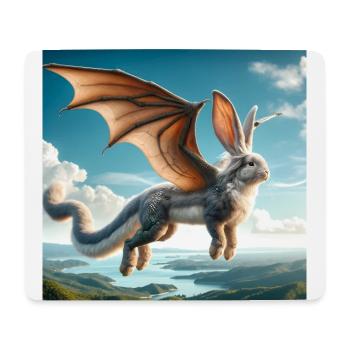 Fliegender Hase Drache #02 - Mousepad (Querformat) - Weiß - Vorne