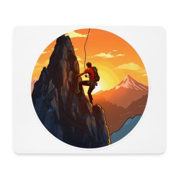 Bergsteiger vorm Sonnenuntergang - Kletter Design - Mousepad (Querformat) - Weiß - Vorne