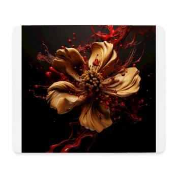 Luxury Glamorous Flower Fluid Abstract - Mousepad (Querformat) - Weiß - Vorne