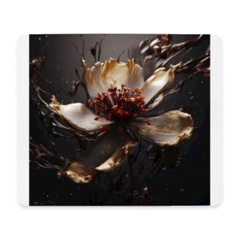 Luxury Glamorous Flower Fluid Abstract - Mousepad (Querformat) - Weiß - Vorne
