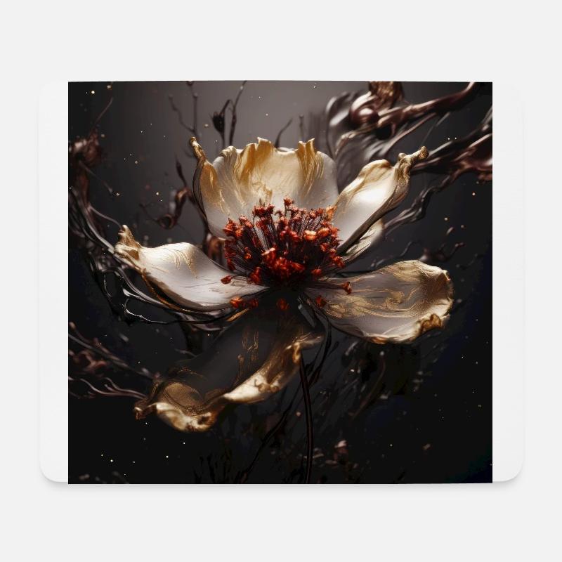 Luxury Glamorous Flower Fluid Abstract - Mouse Pad (horizontal) - white