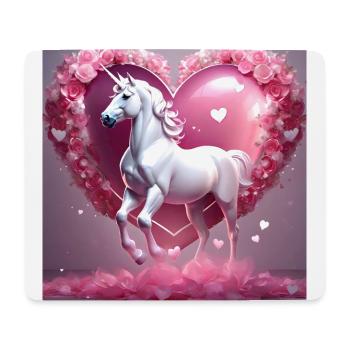 Coeur de licorne rose - Tapis de souris (format paysage) - blanc - Devant