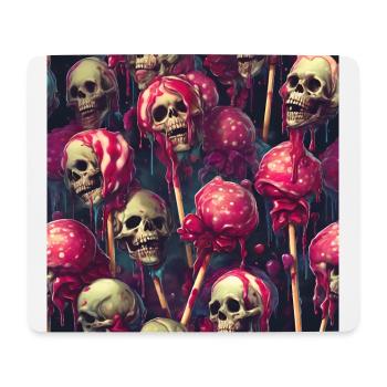Totenköpfe Lutscher geschmolzen - Mousepad (Querformat) - Weiß - Vorne