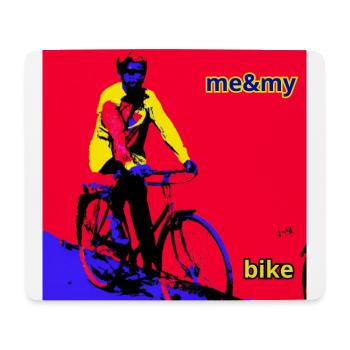 Radfahrer auf dem Fahrrad - Mousepad (Querformat) - Weiß - Vorne