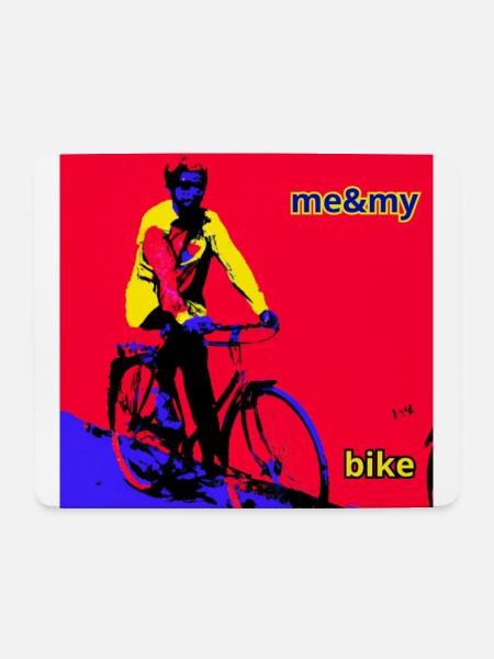 Radfahrer auf dem Fahrrad - Mousepad (Querformat) - Weiß