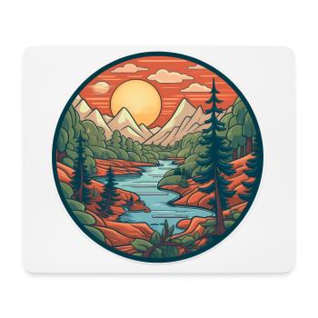 Cooles Wanderer Motiv - Wandern in den Bergen - Mousepad (Querformat) - Weiß - Vorne
