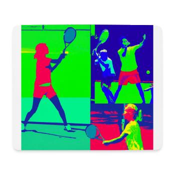 Tennisspieler auf dem Platz - Mousepad (Querformat) - Weiß - Vorne