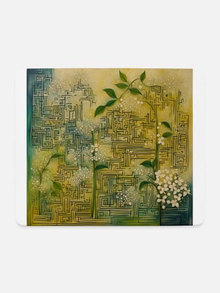 floral maze - Mouse Pad (horizontal) - white