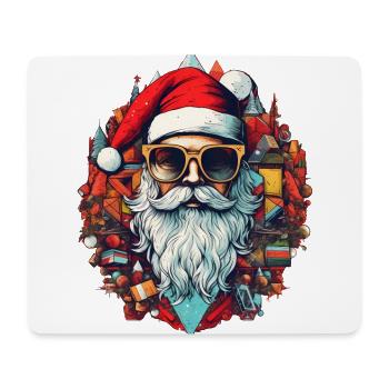 Geometrisches Santa Hipster Design für Weihnachten - Mousepad (Querformat) - Weiß - Vorne