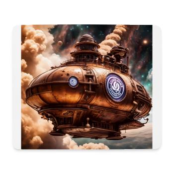 Steampunk Coffee Bean Airship - Mouse Pad (horizontal) - white - Front