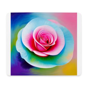Peinture d'une rose aux couleurs dynamiques - Tapis de souris (format paysage) - blanc - Devant