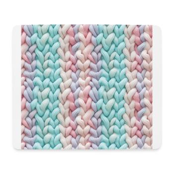 Pastel Knit Waves - Mouse Pad (horizontal) - white - Front