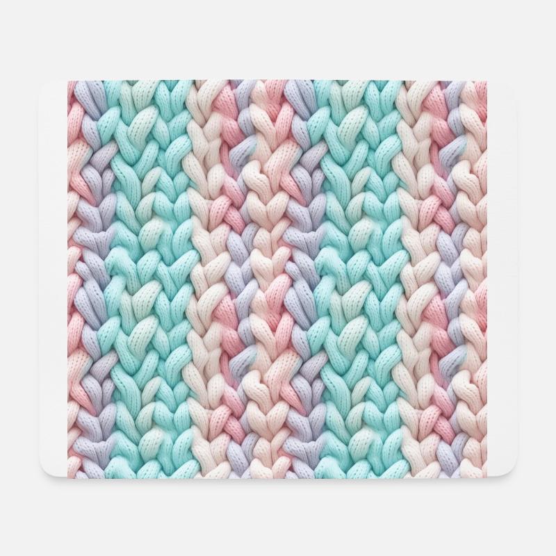 Pastel Knit Waves - Mouse Pad (horizontal) - white