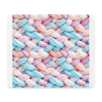 Pastellfarbene Strickwellen - Mousepad (Querformat) - Weiß - Vorne