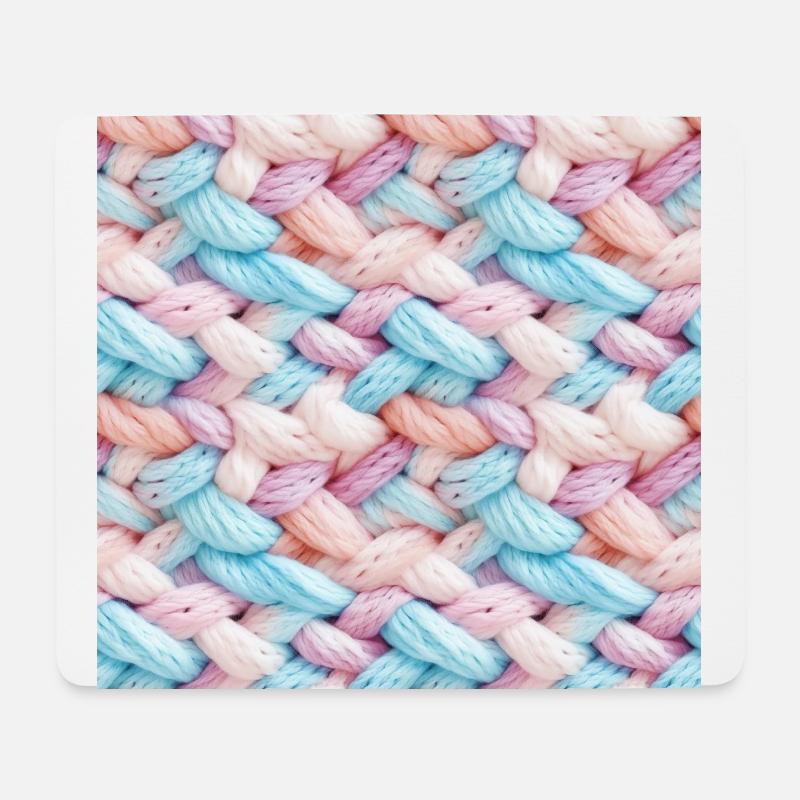 Pastel Knit Waves - Mouse Pad (horizontal) - white