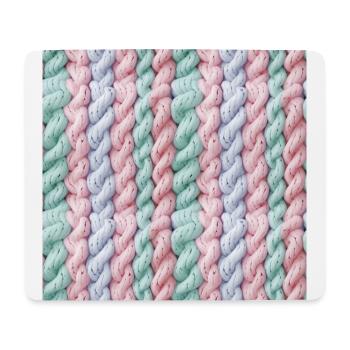 Pastellfarbene Strickwellen - Mousepad (Querformat) - Weiß - Vorne