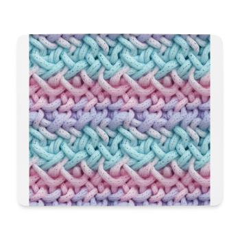 Pastellfarbene Strickwellen - Mousepad (Querformat) - Weiß - Vorne