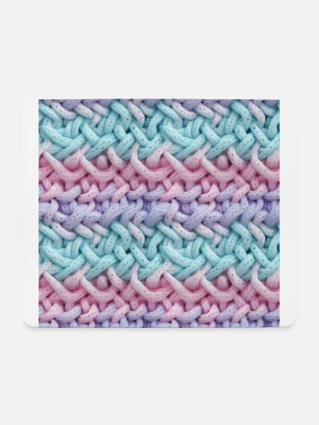 Pastel Knit Waves - Mouse Pad (horizontal) - white