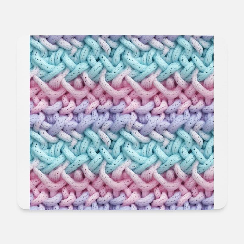 Pastel Knit Waves - Mouse Pad (horizontal) - white