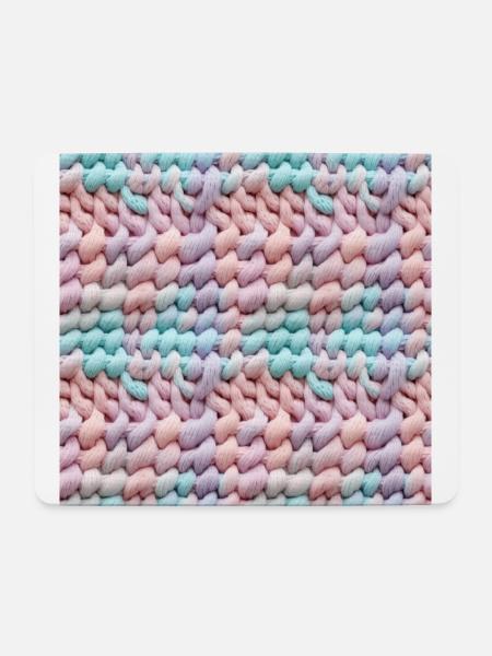 Pastel Knit Waves - Mouse Pad (horizontal) - white