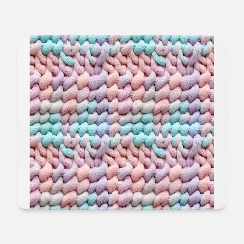 Pastellfarbene Strickwellen - Mousepad (Querformat) - Weiß