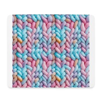 Pastellfarbene Strickwellen - Mousepad (Querformat) - Weiß - Vorne