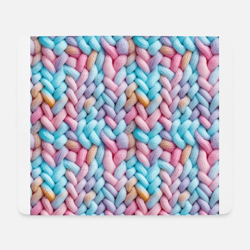 Pastel Knit Waves - Mouse Pad (horizontal) - white