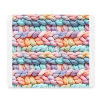 Pastel Knit Waves - Mouse Pad (horizontal) - white - Front