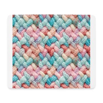 Pastel Knit Waves - Mouse Pad (horizontal) - white - Front