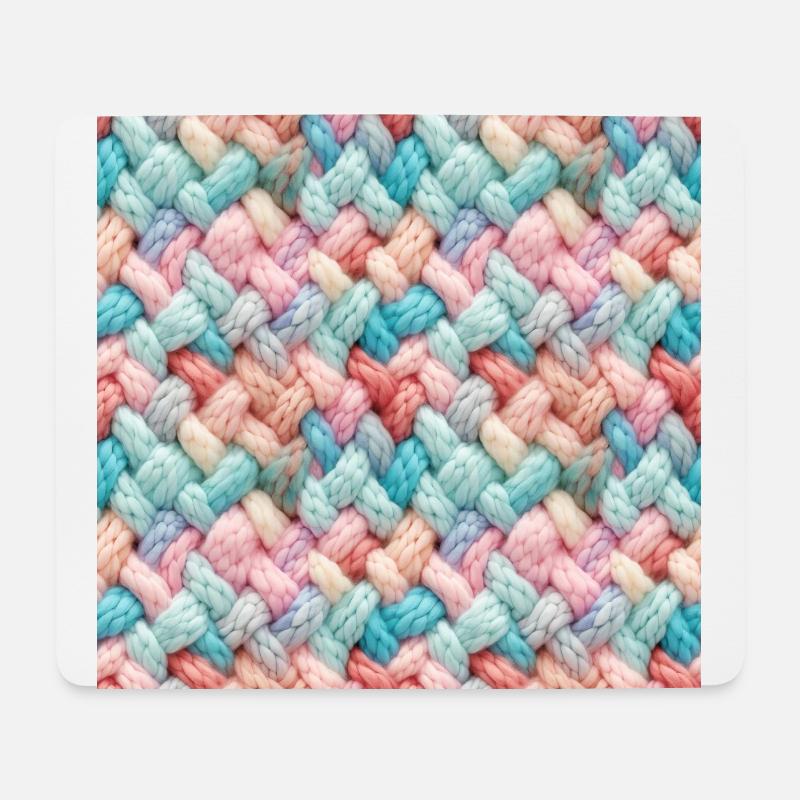 Pastel Knit Waves - Mouse Pad (horizontal) - white