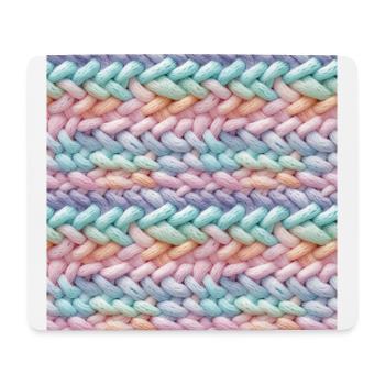 Pastellfarbene Strickwellen - Mousepad (Querformat) - Weiß - Vorne