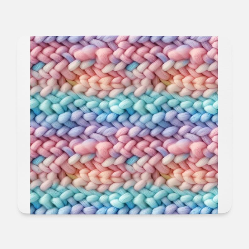 Pastel Knit Waves - Mouse Pad (horizontal) - white