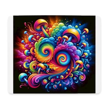 Mushrooms - psychedelic art - Mousepad (Querformat) - Weiß - Vorne