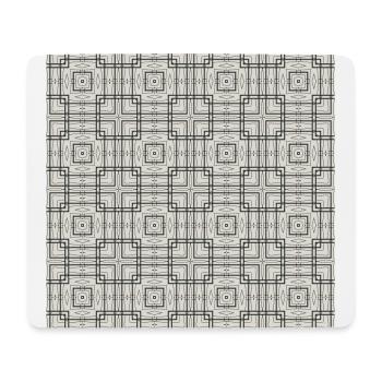 Quadrate in Beige und Schwarz - Mousepad (Querformat) - Weiß - Vorne