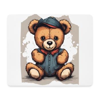 Denim Darling Teddy Bear Mignon Adorable Filles Cadeau - Tapis de souris (format paysage) - blanc - Devant