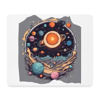 Celestial Harmony Solar System Sun Planets Space - Mouse Pad (horizontal) - white - Front