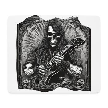 Rock Rattlebones Squelette Crâne Heavy Metal Guitare - Tapis de souris (format paysage) - blanc - Devant