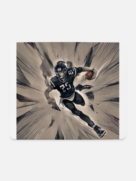 American Football Quarterback Running Ball - Mouse Pad (horizontal) - white